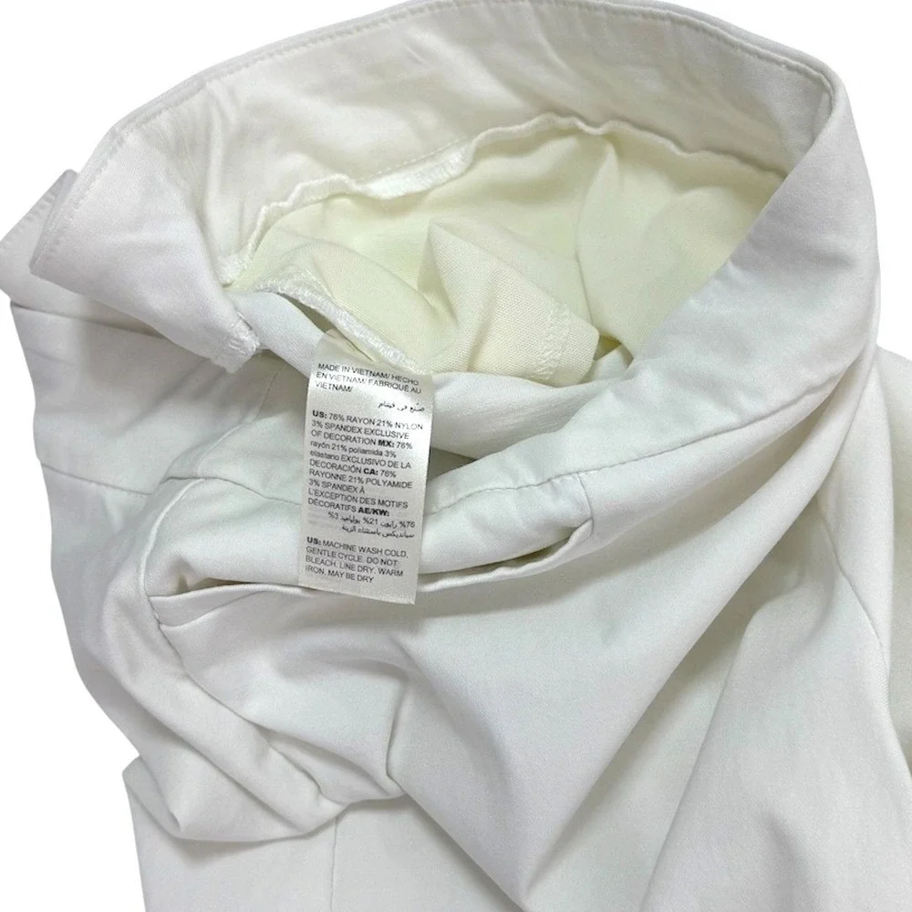 Chico's‎ So Slimming Brigitte Ankle Pants 1.5R US 10 White Eyelet Scalloped Crop